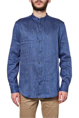 Emporio Armani Heren, Overhemden, Blauw, Maat: XL Katoen