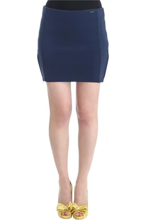 Costume National Dames, Rokken, Blauw, Maat: S Nylon