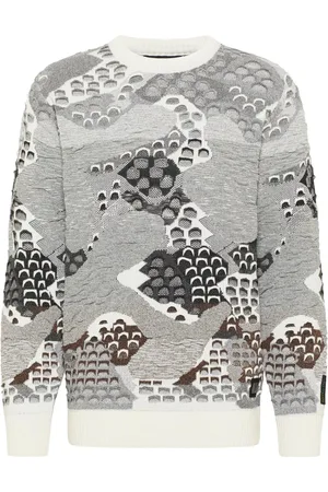 Carlo Colucci Heren, Truien, Grijs, Maat: 3XL Katoen
