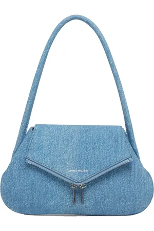 Amina Muaddi Dames, Tassen, Blauw, Maat: ONE Size Denim