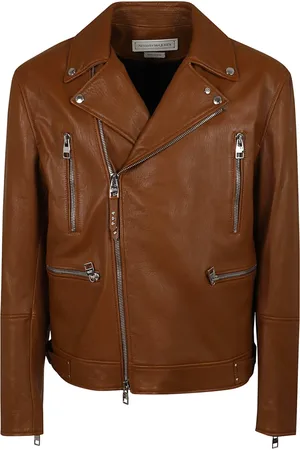 Alexander McQueen Heren, Jassen, Bruin, Maat: M Leer