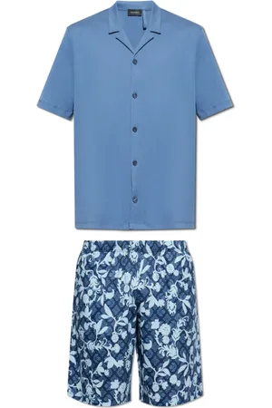 Hanro Heren, Nachtkleding & Lounge, Blauw, Maat: XL Katoen