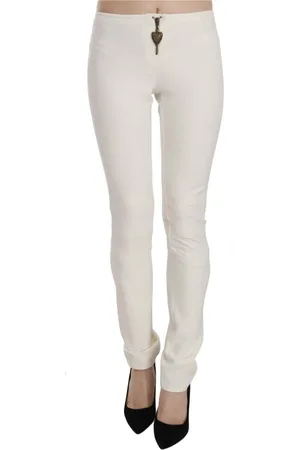 Roberto Cavalli Dames, Broeken, Wit, Maat: S Viscose