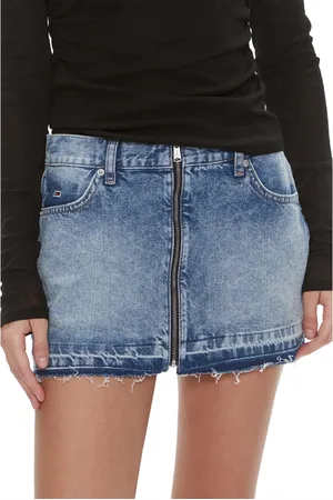 Tommy Hilfiger Dames, Rokken, Blauw, Maat: W25 Katoen