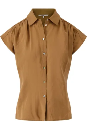 Zusss Dames, Blouses & Shirts, Bruin, Maat: M Modal