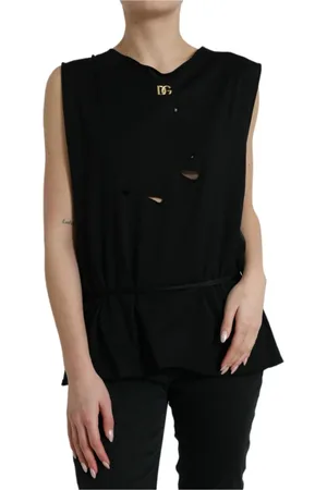 Dolce & Gabbana Dames, Tops, Zwart, Maat: S Katoen