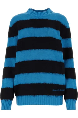 Alexander McQueen Dames, Truien, Blauw, Maat: XS Katoen
