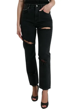 Dolce & Gabbana Dames, Jeans, Zwart, Maat: XS Katoen
