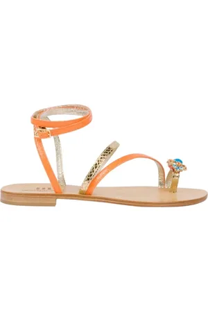 Emanuela caruso Dames, Schoenen, Oranje, Maat: 37 EU Leer