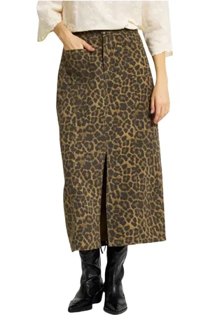 In Front Dames, Rokken, Bruin, Maat: 2XL Denim