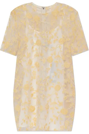 ROTATE Dames, Jurken, Geel, Maat: L Viscose
