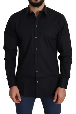 Dolce & Gabbana Heren, Overhemden, Zwart, Maat: S Katoen
