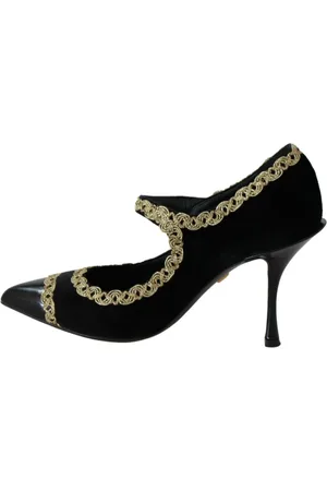 Dolce & Gabbana Dames, Schoenen, Zwart, Maat: 35 EU Katoen