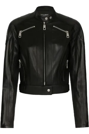 Dolce & Gabbana Dames, Jassen, Zwart, Maat: S Leer