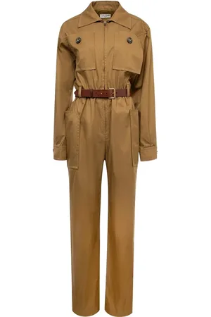 Saint Laurent Dames, Jumpsuits & Playsuits, Bruin, Maat: S Katoen