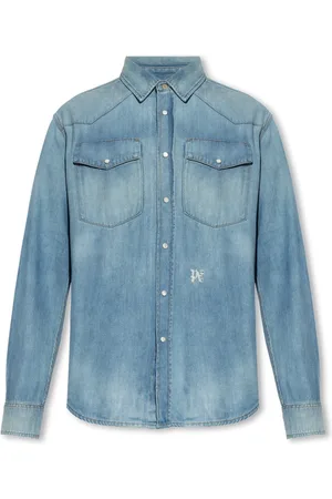 Palm Angels Heren, Overhemden, Blauw, Maat: M Denim