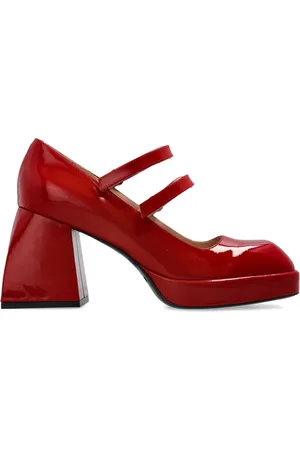 NODALETO Dames, Schoenen, Rood, Maat: 38 EU Leer