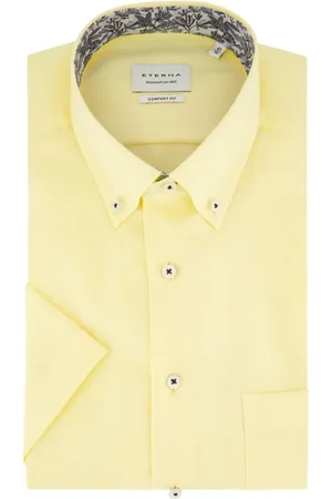 ETERNA Heren, Overhemden, Geel, Maat: 2XL Katoen