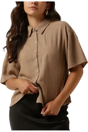 NOTRE-V Dames, Blouses & Shirts, Bruin, Maat: XL