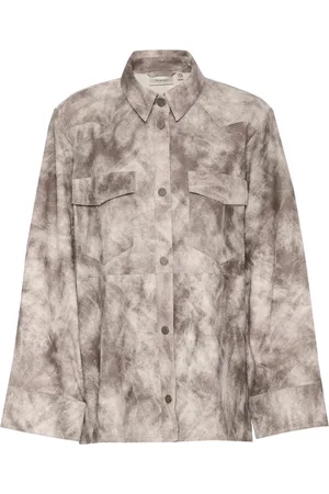 Gestuz Dames, Blouses & Shirts, Grijs, Maat: L Suède