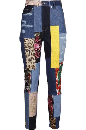 Dolce & Gabbana Dames, Broeken, Veelkleurig, Maat: 2XS Katoen