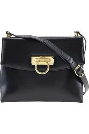 Salvatore Ferragamo Dames, Pre-owned, Zwart, Maat: ONE Size Leer