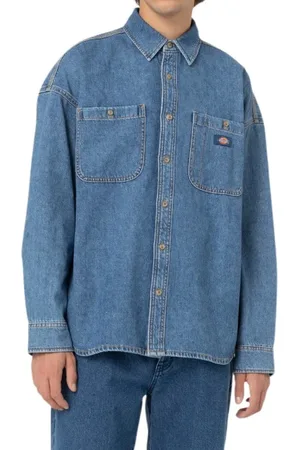 Dickies Heren, Overhemden, Blauw, Maat: S Denim