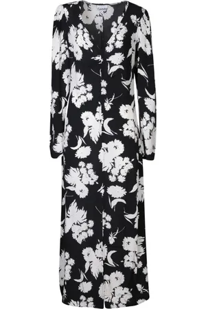 Ganni Dames, Jurken, Zwart, Maat: S Viscose