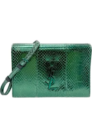Saint Laurent Dames, Pre-owned, Groen, Maat: ONE Size Leer