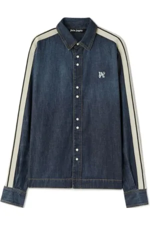 Palm Angels Heren, Overhemden, Blauw, Maat: M Denim