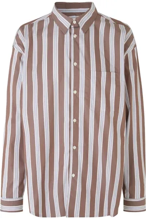 Samsøe Samsøe Dames, Blouses & Shirts, Bruin, Maat: L Katoen