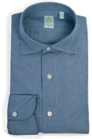 Finamore Heren, Overhemden, Blauw, Maat: 2XL