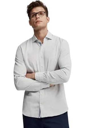 Hackett Heren, Overhemden, Wit, Maat: 2XL Wol