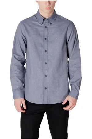 Armani Exchange Heren, Overhemden, Blauw, Maat: M Katoen