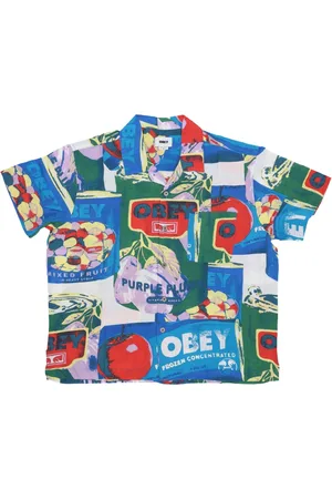 Obey Heren, Overhemden, Veelkleurig, Maat: S Viscose