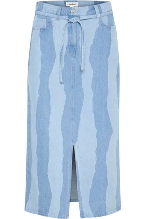Soaked in Luxury Dames, Rokken, Blauw, Maat: XL Denim