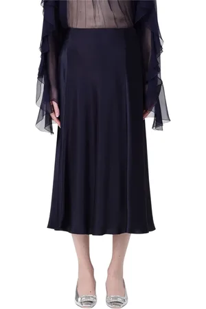 Alberta Ferretti Dames, Rokken, Blauw, Maat: S Satijn
