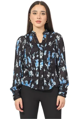 Guess Dames, Blouses & Shirts, Blauw, Maat: S Chiffon