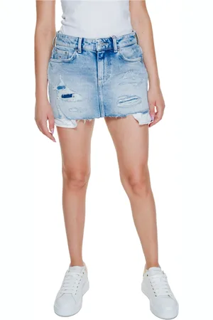 Tommy Hilfiger Dames, Rokken, Blauw, Maat: W27 Katoen
