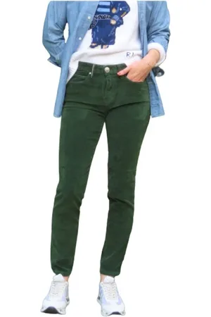 ISLOW Dames, Broeken, Groen, Maat: W32 Corduroy