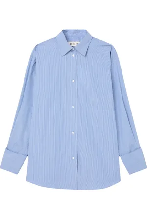 Rohe Dames, Blouses & Shirts, Blauw, Maat: L Katoen