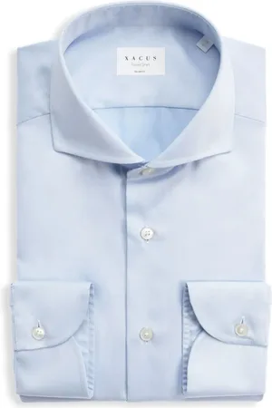 Xacus Heren, Overhemden, Blauw, Maat: L Katoen