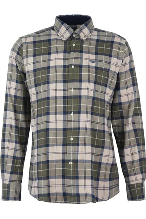 Barbour Heren, Overhemden, Grijs, Maat: 2XL Katoen