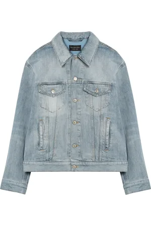 Balenciaga Dames, Jassen, Blauw, Maat: XS Denim