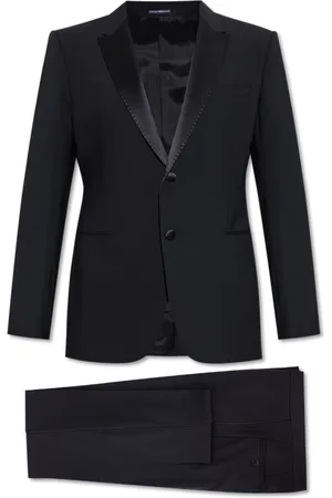 Emporio Armani Heren, Pakken, Zwart, Maat: M Wol