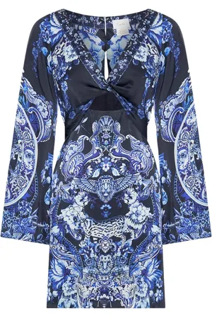 Camilla Dames, Jurken, Blauw, Maat: S Zijde