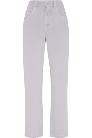Brunello Cucinelli Dames, Broeken, Paars, Maat: 2XS