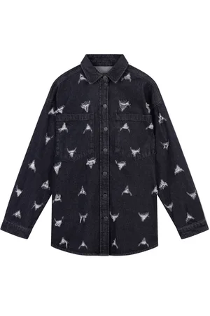 Alix the label Dames, Blouses & Shirts, Grijs, Maat: L Denim