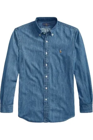 Ralph Lauren Heren, Overhemden, Blauw, Maat: 2XL Denim