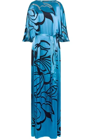 Alberta Ferretti Dames, Jurken, Blauw, Maat: L Satijn